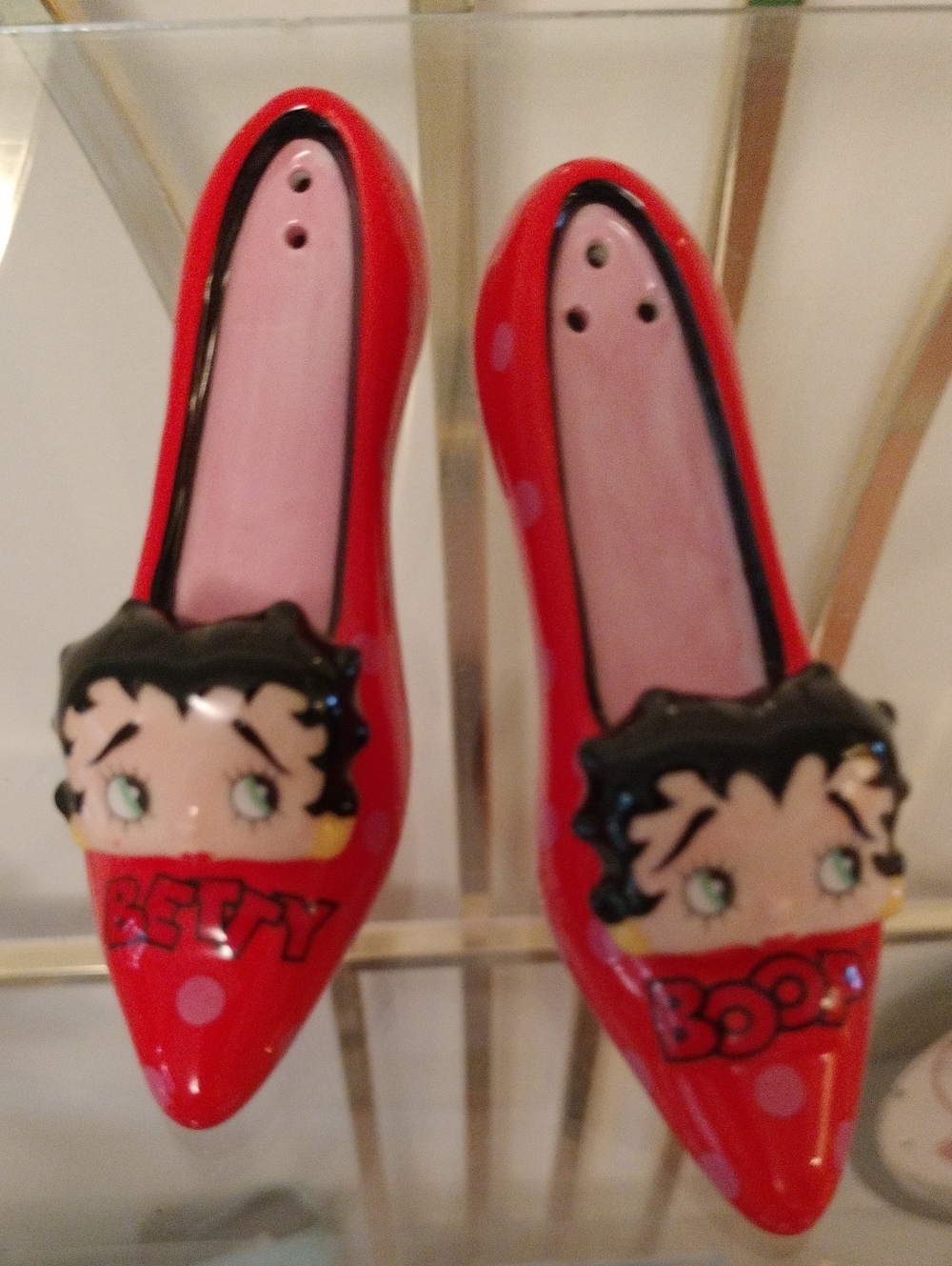 Red Betty Boop Decorative Shoe Salt & Pepper Shakers